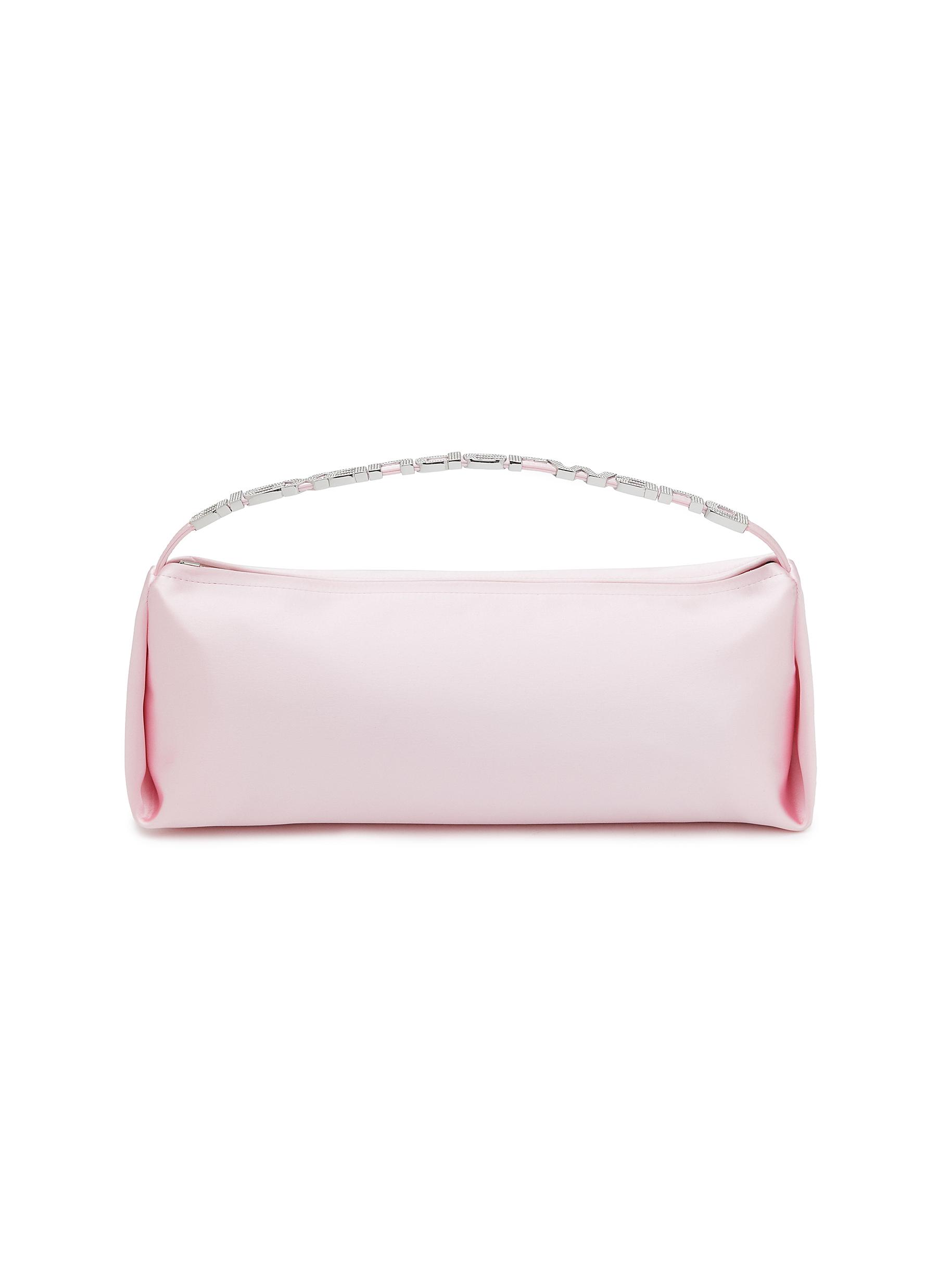 ALEXANDER WANG Large Marquess Logo Charm Satin Shoulder Bag