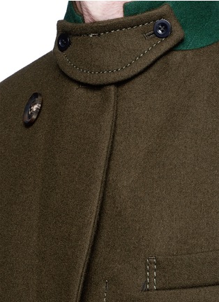 Detail View - Click To Enlarge - SACAI - Shearling underlay wool military coat