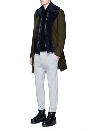 Figure View - Click To Enlarge - SACAI - Shearling underlay wool military coat