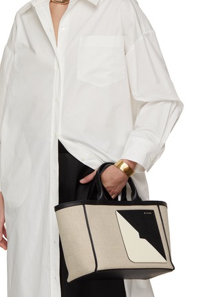 Figure View - Click To Enlarge - VALEXTRA - Mini Canvas Shopping Tote Bag