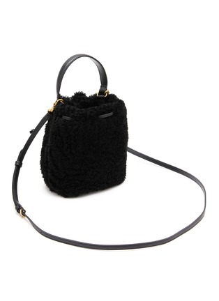 Detail View - Click To Enlarge - ANYA HINDMARCH - Eyes Drawstring Shearling Crossbody Bag
