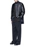 Figure View - Click To Enlarge - SIKI IM / DEN IM - Detachable hem reversible nylon leather jacket