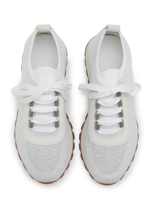 Detail View - Click To Enlarge - BRUNELLO CUCINELLI - Monili Side Tab Low Top Leather Sneakers