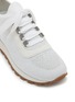 Detail View - Click To Enlarge - BRUNELLO CUCINELLI - Monili Side Tab Low Top Leather Sneakers