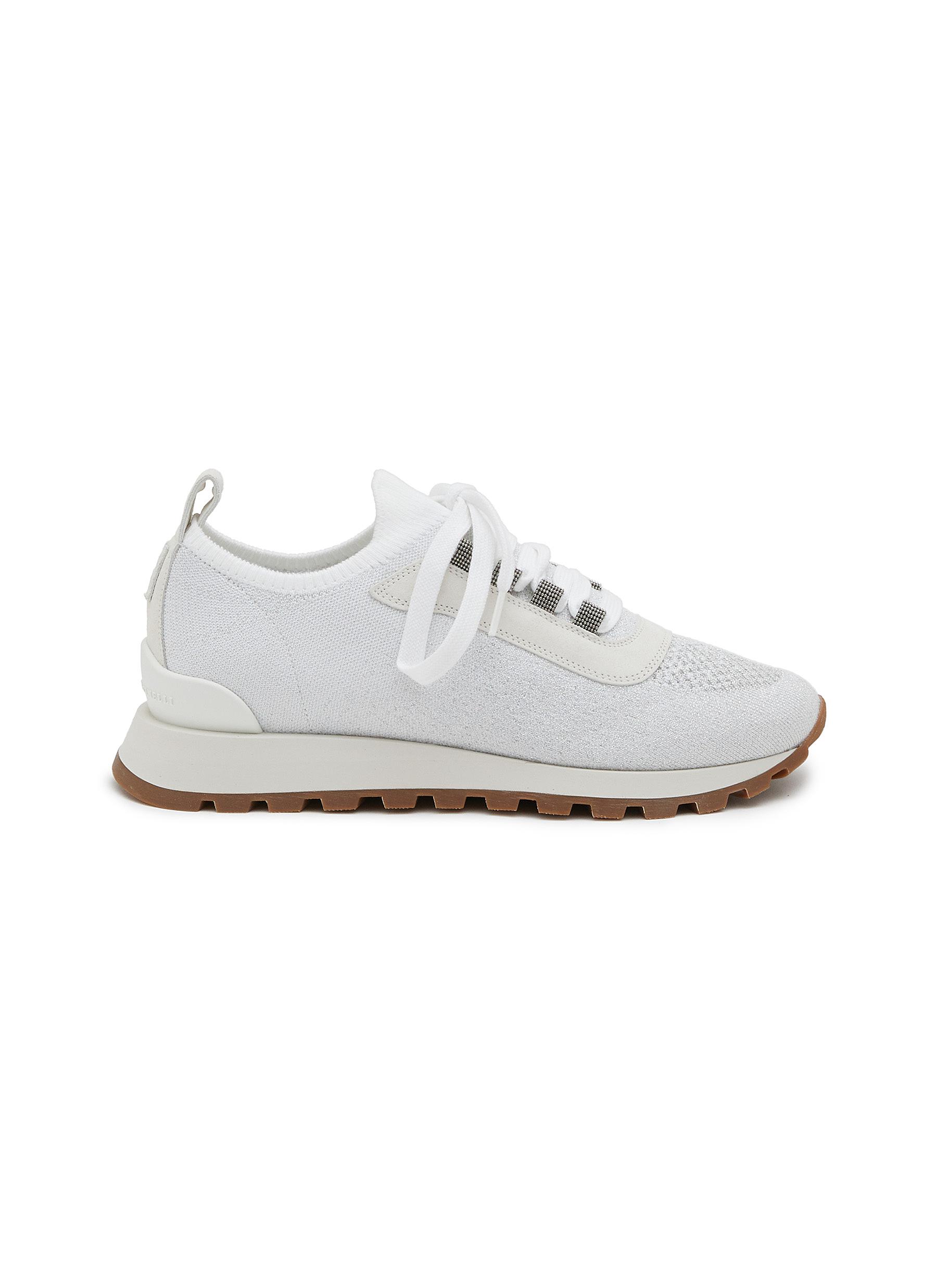 BRUNELLO CUCINELLI Monili Side Tab Low Top Leather Sneakers