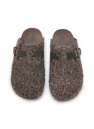 Detail View - Click To Enlarge - BRUNELLO CUCINELLI - Monili Shearling Closed Toe Sandals