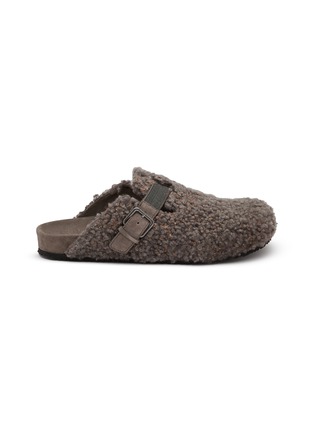Main View - Click To Enlarge - BRUNELLO CUCINELLI - Monili Shearling Closed Toe Sandals