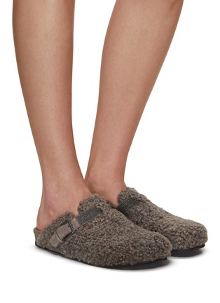 Figure View - Click To Enlarge - BRUNELLO CUCINELLI - Monili Shearling Closed Toe Sandals