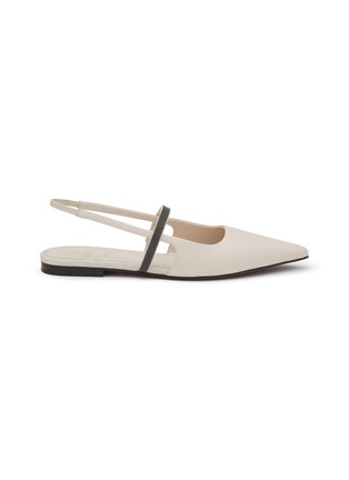 Main View - Click To Enlarge - BRUNELLO CUCINELLI - Monili Leather Slingback Flats
