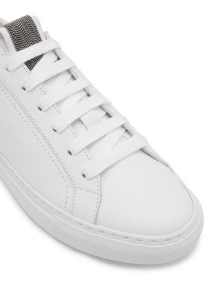 Detail View - Click To Enlarge - BRUNELLO CUCINELLI - Monili Tab Low Top Lace Up Sneakers