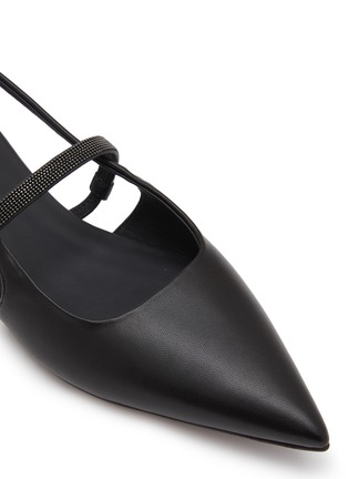 Detail View - Click To Enlarge - BRUNELLO CUCINELLI - Monili Strap Leather Slingback Flats