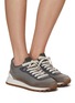 Figure View - Click To Enlarge - BRUNELLO CUCINELLI - Monili Tab Low Top Lace Up Sneakers