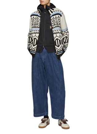 Figure View - Click To Enlarge - MONCLER - Hooded Logo Embroidered Knit Cardigan