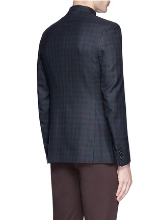 Back View - Click To Enlarge - PAUL SMITH - Slim fit gingham check wool blazer