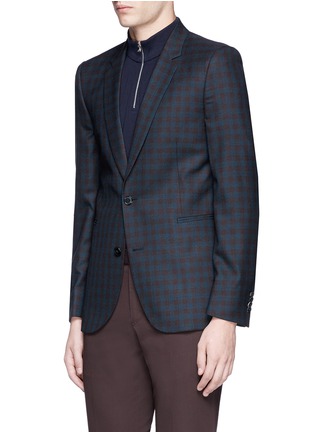 Front View - Click To Enlarge - PAUL SMITH - Slim fit gingham check wool blazer