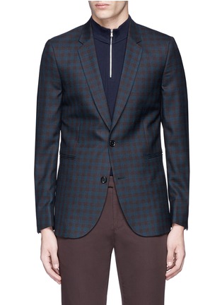 Main View - Click To Enlarge - PAUL SMITH - Slim fit gingham check wool blazer