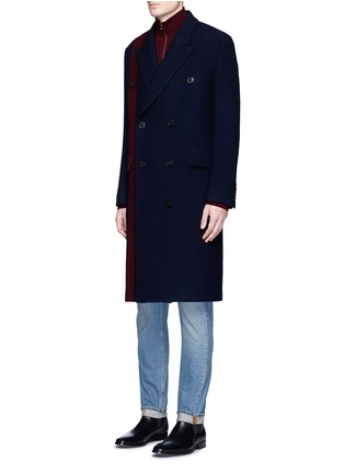 Front View - Click To Enlarge - PAUL SMITH - Houndstooth stripe wool coat