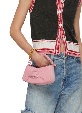 Front View - Click To Enlarge - OSOI - Small Belted Brocle Leather Shoulder Bag