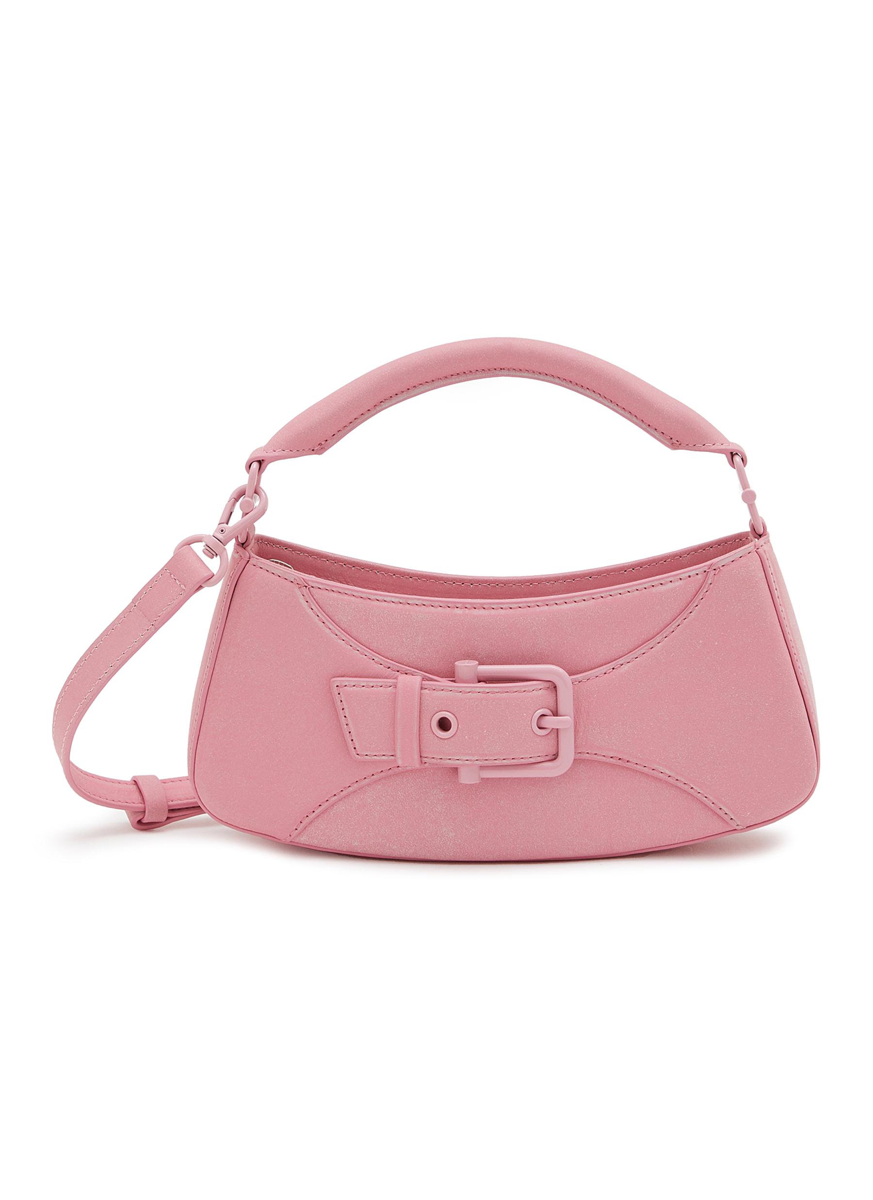 OSOI Belted Brocle Micro Bag in Pink Leather