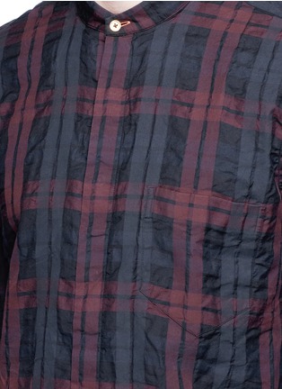 Detail View - Click To Enlarge - PAUL SMITH - Check plaid crinkled cotton shirt