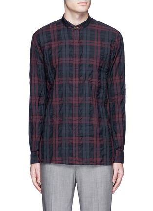 Main View - Click To Enlarge - PAUL SMITH - Check plaid crinkled cotton shirt
