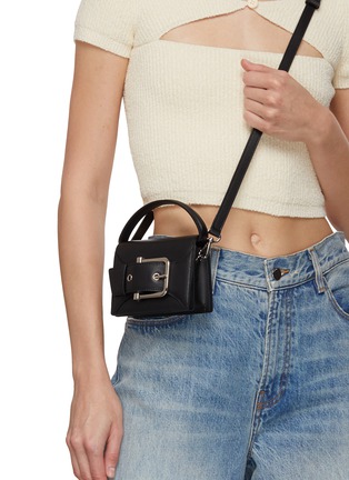 Figure View - Click To Enlarge - OSOI - Micro Belted Brocle Leather Shoulder Bag