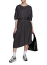 Figure View - Click To Enlarge - MM6 MAISON MARGIELA - Belted Diagonal Stripe Dress