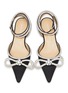 Detail View - Click To Enlarge - MACH & MACH - Crystal Embellished Bow Satin Ballerina Flats