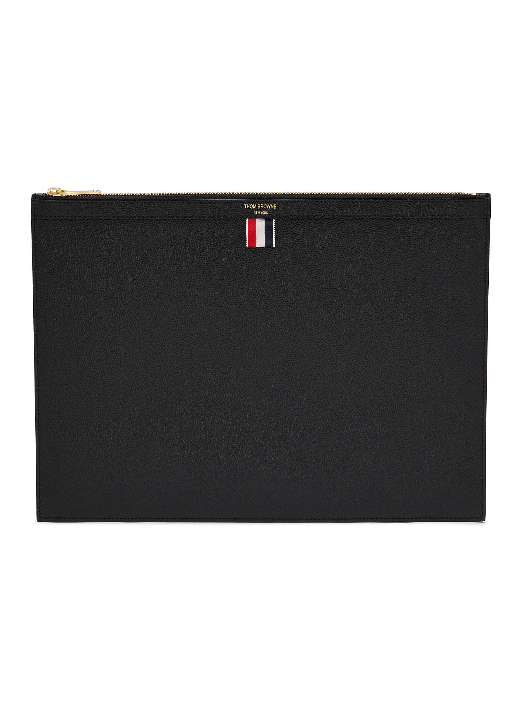 THOM BROWNE Large Leather Clutch Men Lane Crawford