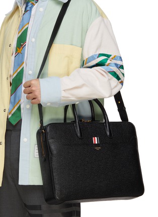 Front View - Click To Enlarge - THOM BROWNE  - Leather Business Bag