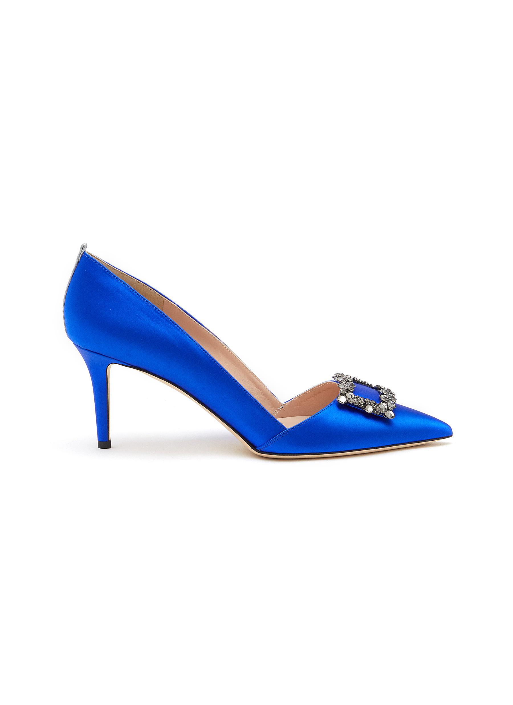 Blue satin pumps new arrivals