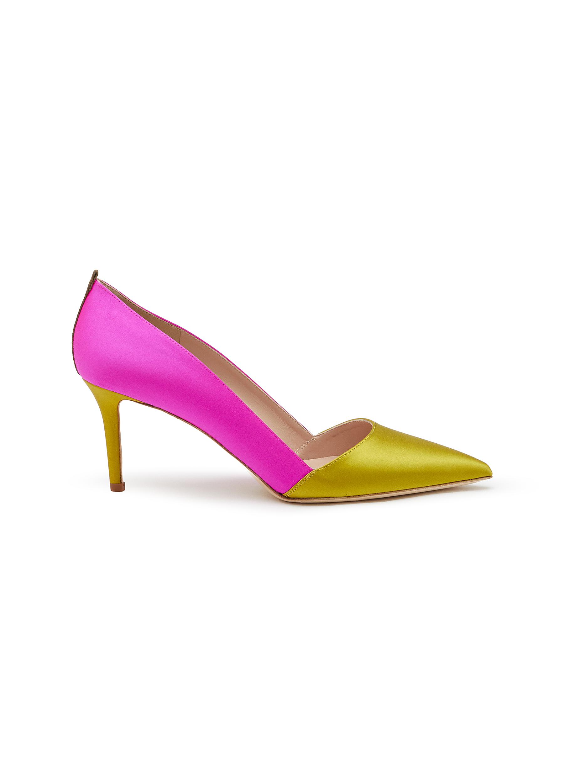 Tiyana - Black and Yellow - High Cut Strappy Stiletto Heel - Burju Shoes