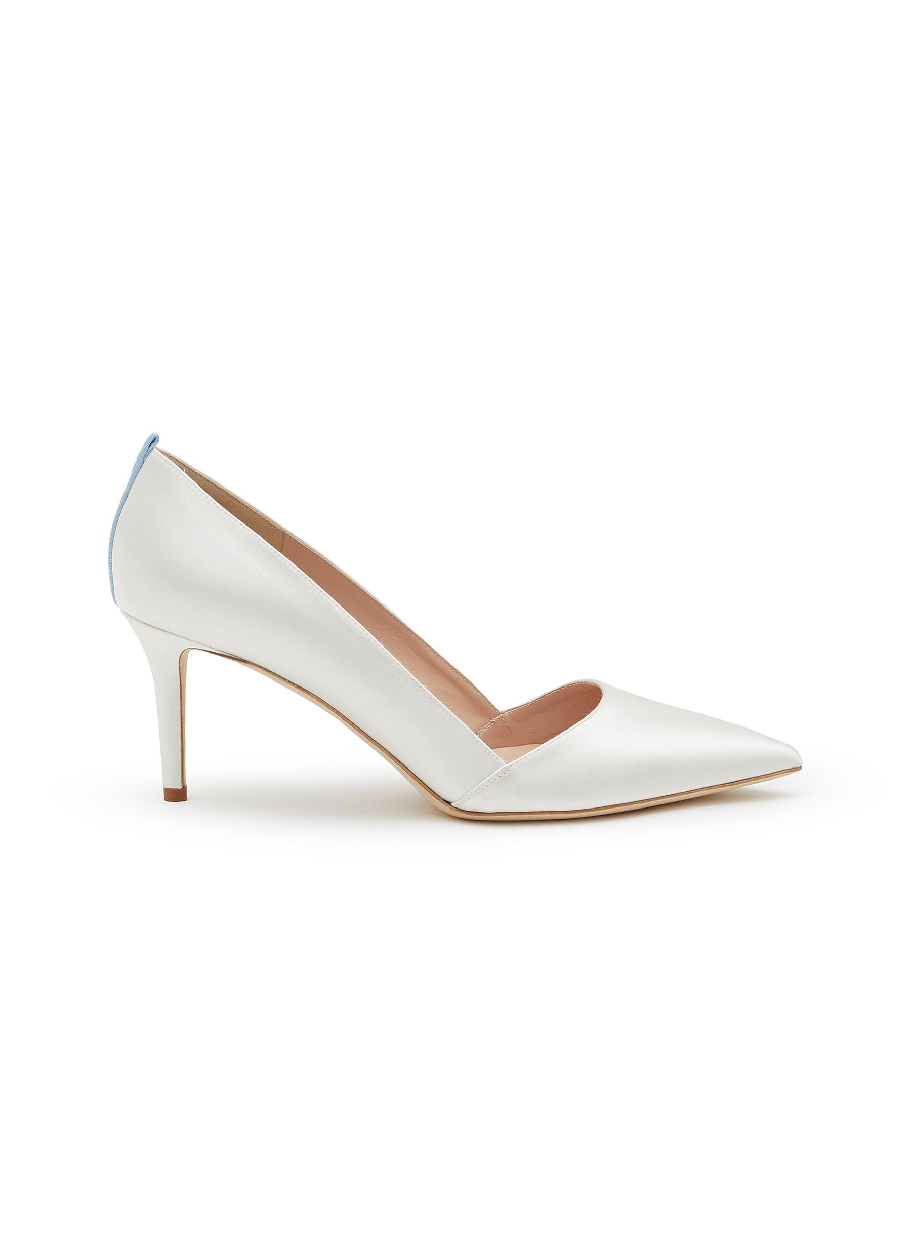 White satin pumps hotsell