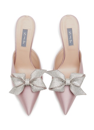 Detail View - Click To Enlarge - SJP BY SARAH JESSICA PARKER - Paley 70 Crystal Embellished Satin Heeled Mules