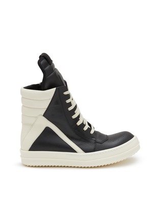 Main View - Click To Enlarge - RICK OWENS  - Geobasket Leather High Top Sneakers