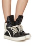 Figure View - Click To Enlarge - RICK OWENS  - Geobasket Leather High Top Sneakers