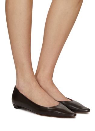 Figure View - Click To Enlarge - THE ROW - Claudette 15 Leather Point Toe Flats