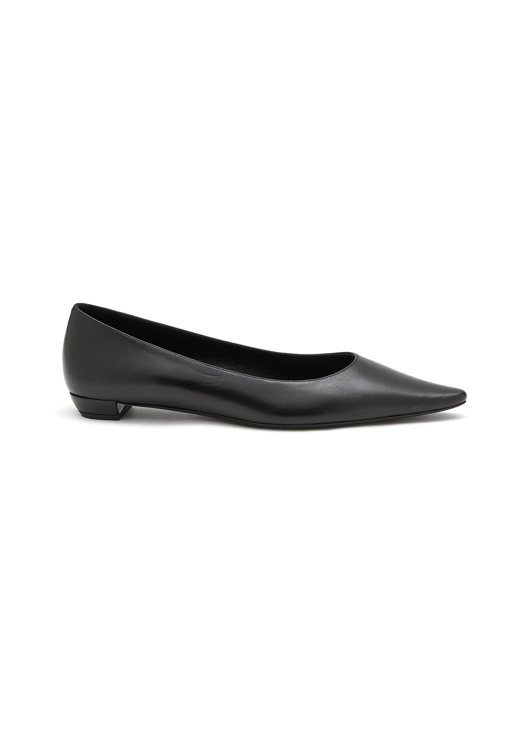 Leather pointed sales toe flats