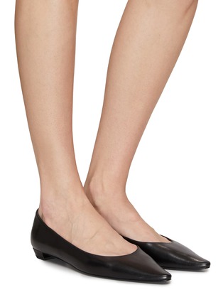 Figure View - Click To Enlarge - THE ROW - Claudette 15 Leather Point Toe Flats