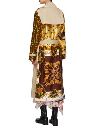 Back View - Click To Enlarge - DRY CLEAN ONLY - Belted Floral Print Trench Coat
