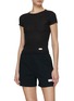 Figure View - Click To Enlarge - ALEXANDER WANG - Short Sleeve Ribbed Cotton T-Shirt