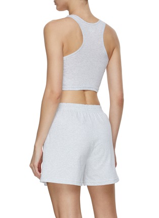 Back View - Click To Enlarge - ALEXANDER WANG - Cropped Ribbed Cotton Racerback Tank