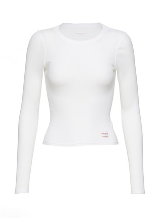 Main View - Click To Enlarge - ALEXANDER WANG - Long Sleeve Ribbed Cotton T-Shirt