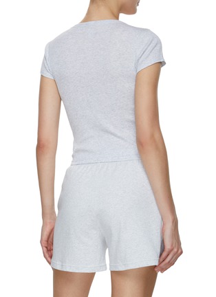 Back View - Click To Enlarge - ALEXANDER WANG - Short Sleeve Ribbed Cotton T-Shirt