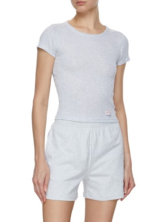 Figure View - Click To Enlarge - ALEXANDER WANG - Short Sleeve Ribbed Cotton T-Shirt