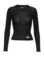 カットソー(長袖/七分) ARGUE - argue COTTON TENCEL RIB LONG NECK/BLACK argue COTTON TENCEL RIB LONG NECK/BLACK