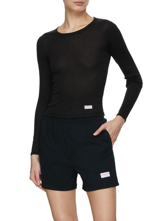 Figure View - Click To Enlarge - ALEXANDER WANG - Long Sleeve Ribbed Cotton T-Shirt