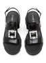 Detail View - Click To Enlarge - STUART WEITZMAN - Saint Tropez Noho Crystal Buckle Patent Leather Sandals