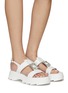 Figure View - Click To Enlarge - STUART WEITZMAN - Saint Tropez Noho Crystal Buckle Patent Leather Sandals