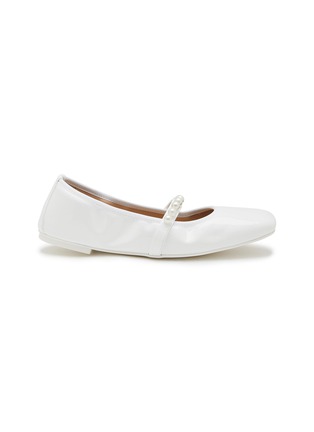 Main View - Click To Enlarge - STUART WEITZMAN - Goldie Pearl Strap Patent Leather Ballerina Flats